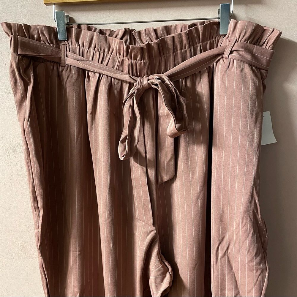 Charlotte Russe+ Pink Striped Cuffed Hem Trousers NWT Size 3X - Picture 10 of 15